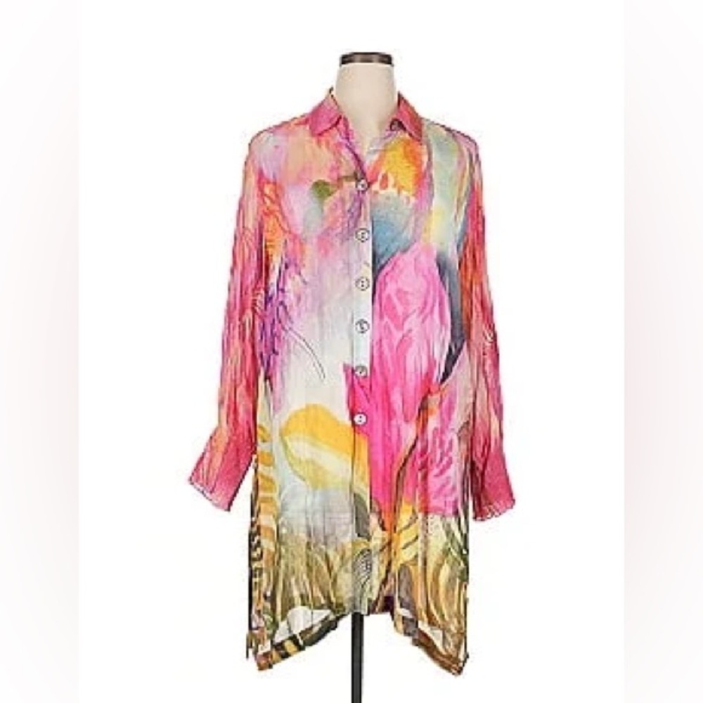 John Mark multicolor artsy  tunic colorful size small